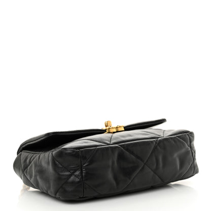 Chanel Shiny Goatskin Quilted Medium Chanel 19 Flap Black 4 of 12