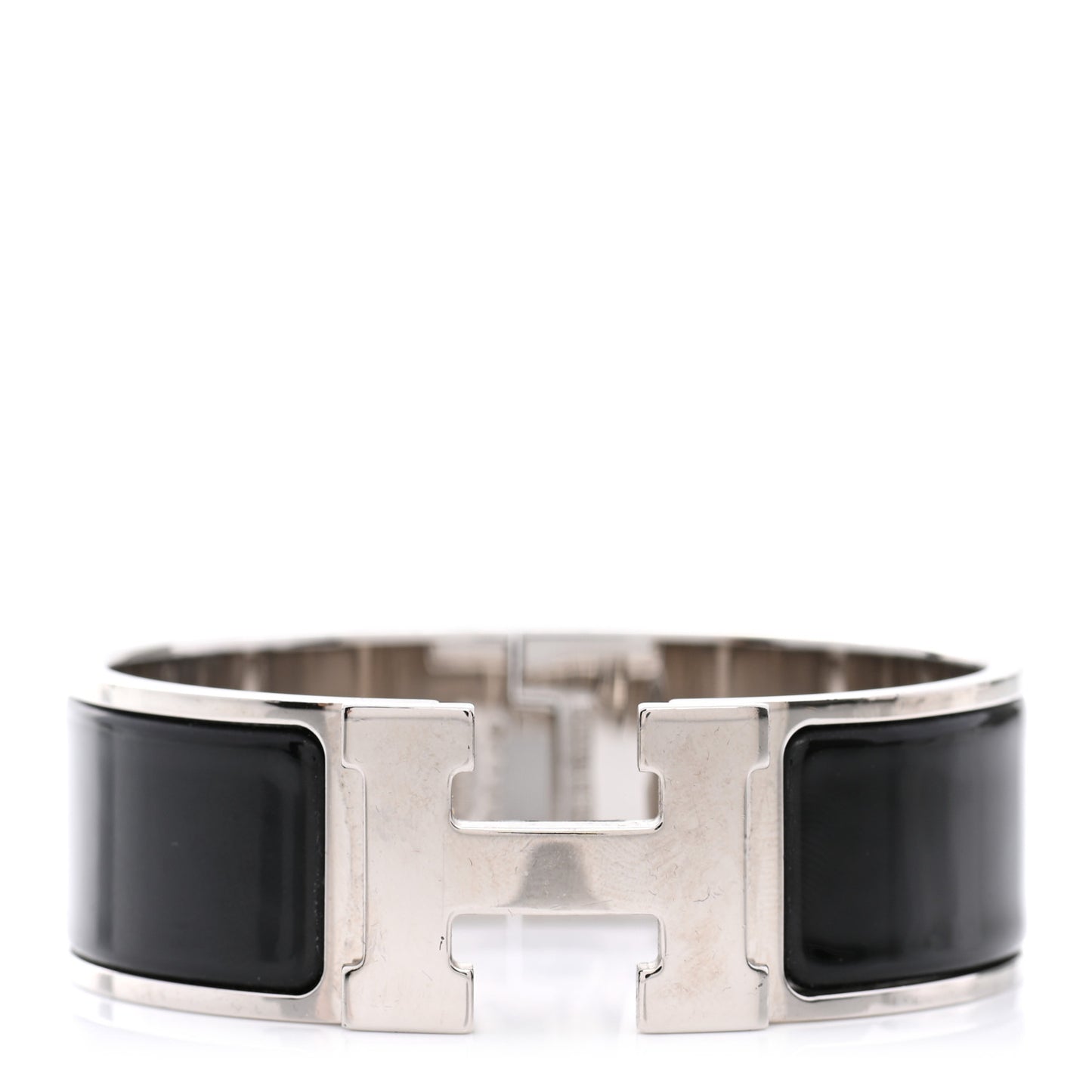 Enamel Wide Clic Clac H Bracelet PM Black
