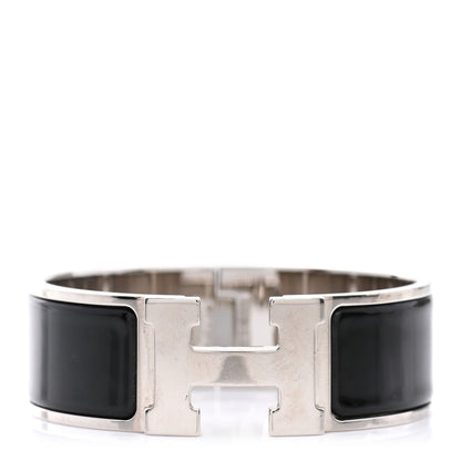 Hermes Enamel Wide Clic Clac H Bracelet PM Black 1 of 8