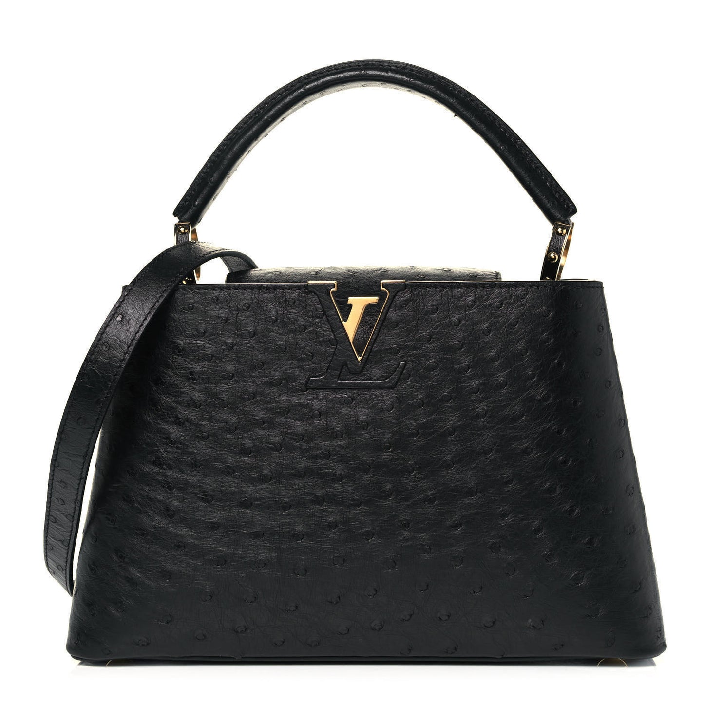 Ostrich Capucines MM Black