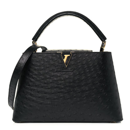 Louis Vuitton Ostrich Capucines MM Black 1 of 9