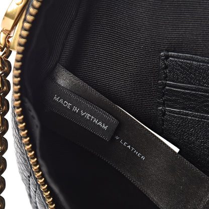 Marc Jacobs Grained Calfskin Quilted The Status Round Crossbody Black 7 of 11
