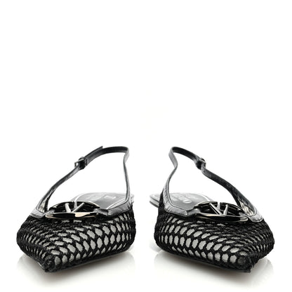 Valentino Garavani Mesh Vlogo Slingback Pumps 39 Black 3 of 6