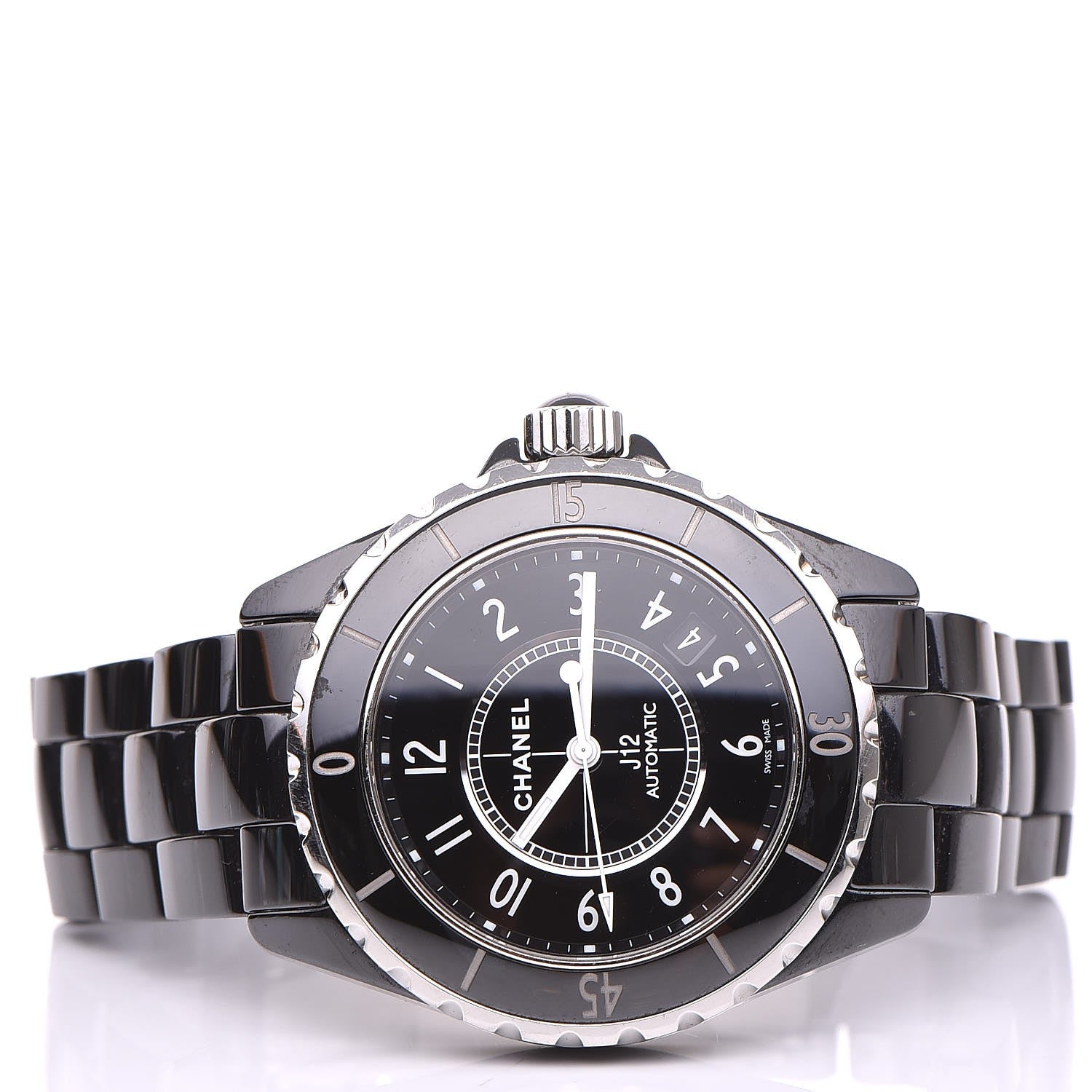 Chanel Stainless Steel Ceramic 38mm J12 Automatic Watch Black 3 of 7