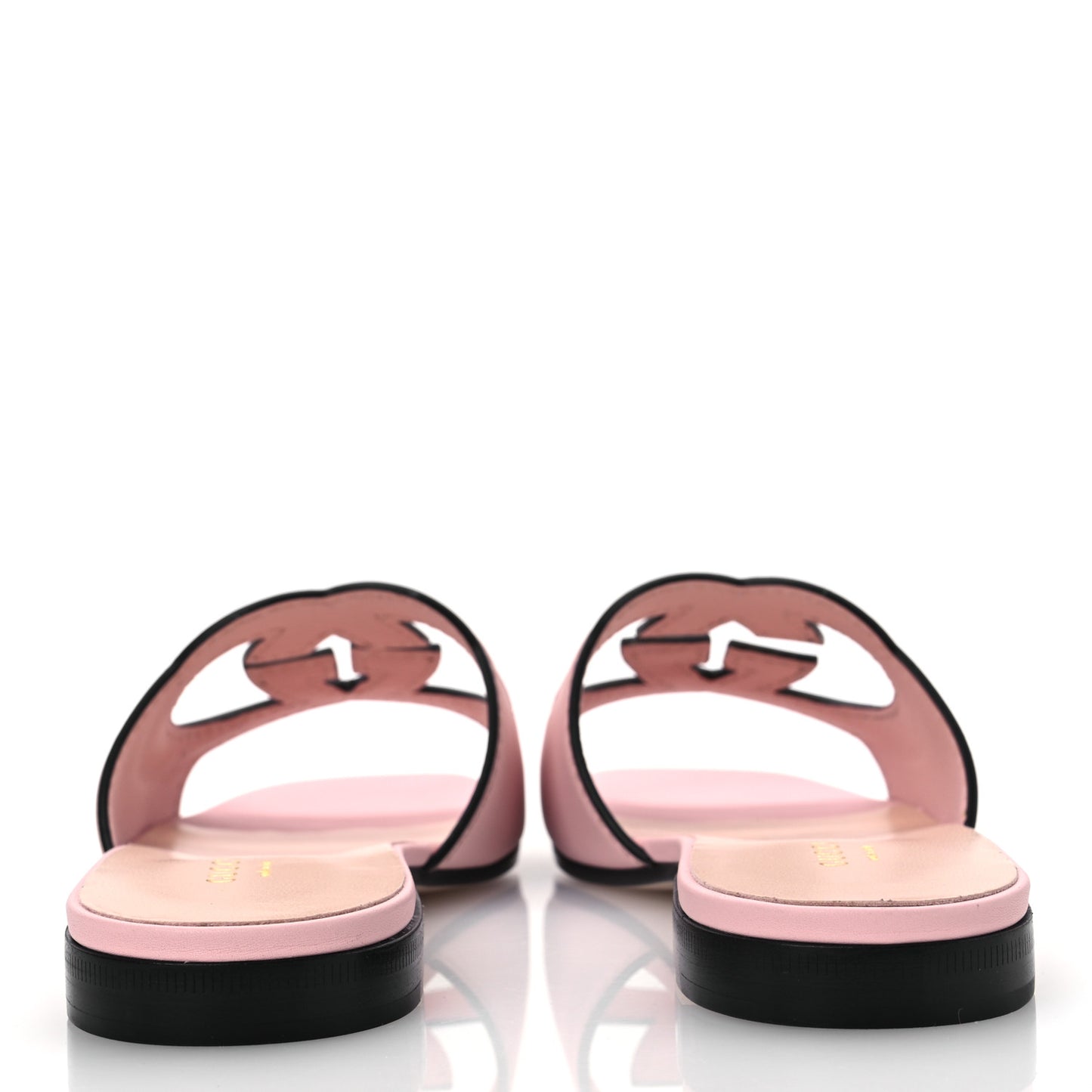 Cosmos Softy Calfskin Interlocking G Cut Out Slide Sandals 37 Candy Cotton
