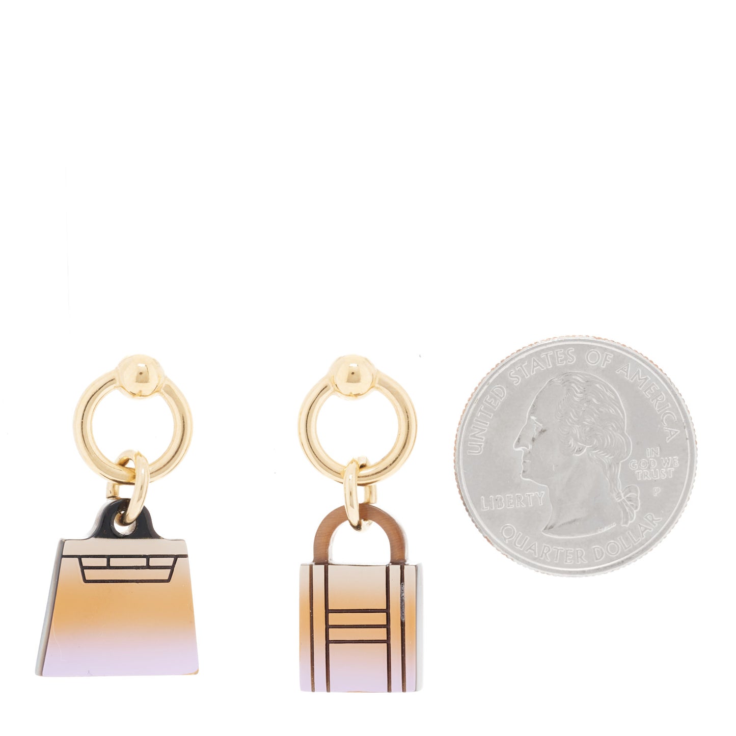 Permabrass Gold Plated Buffalo Horn Fusion Amulette Maroquinier Earrings Lilas