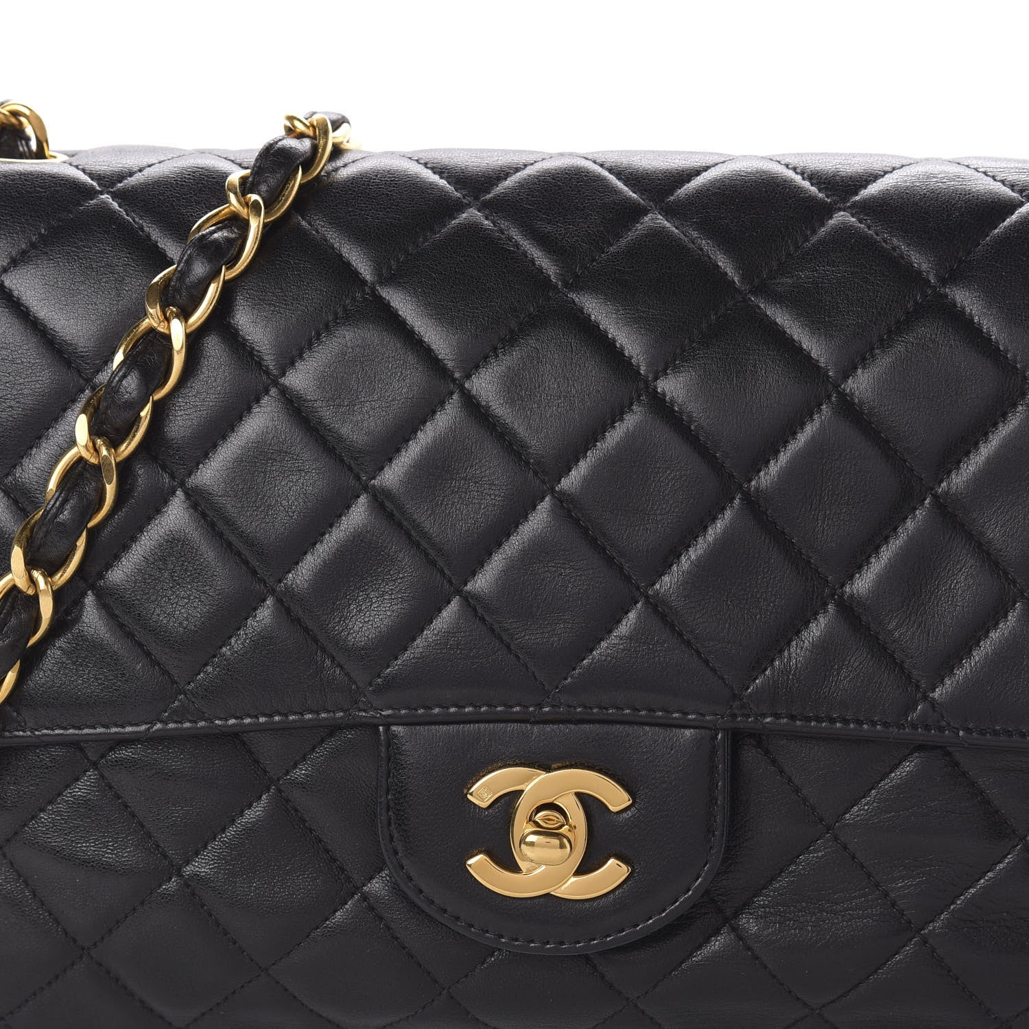 Chanel Lambskin Quilted Medium Single Flap Black 10 of 12