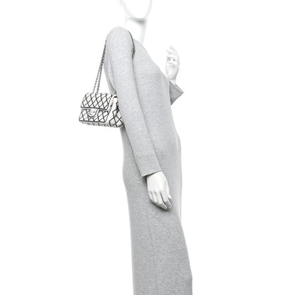 Chanel Sequin Mesh Quilted 224 Reissue Flap White Black 2 of 11