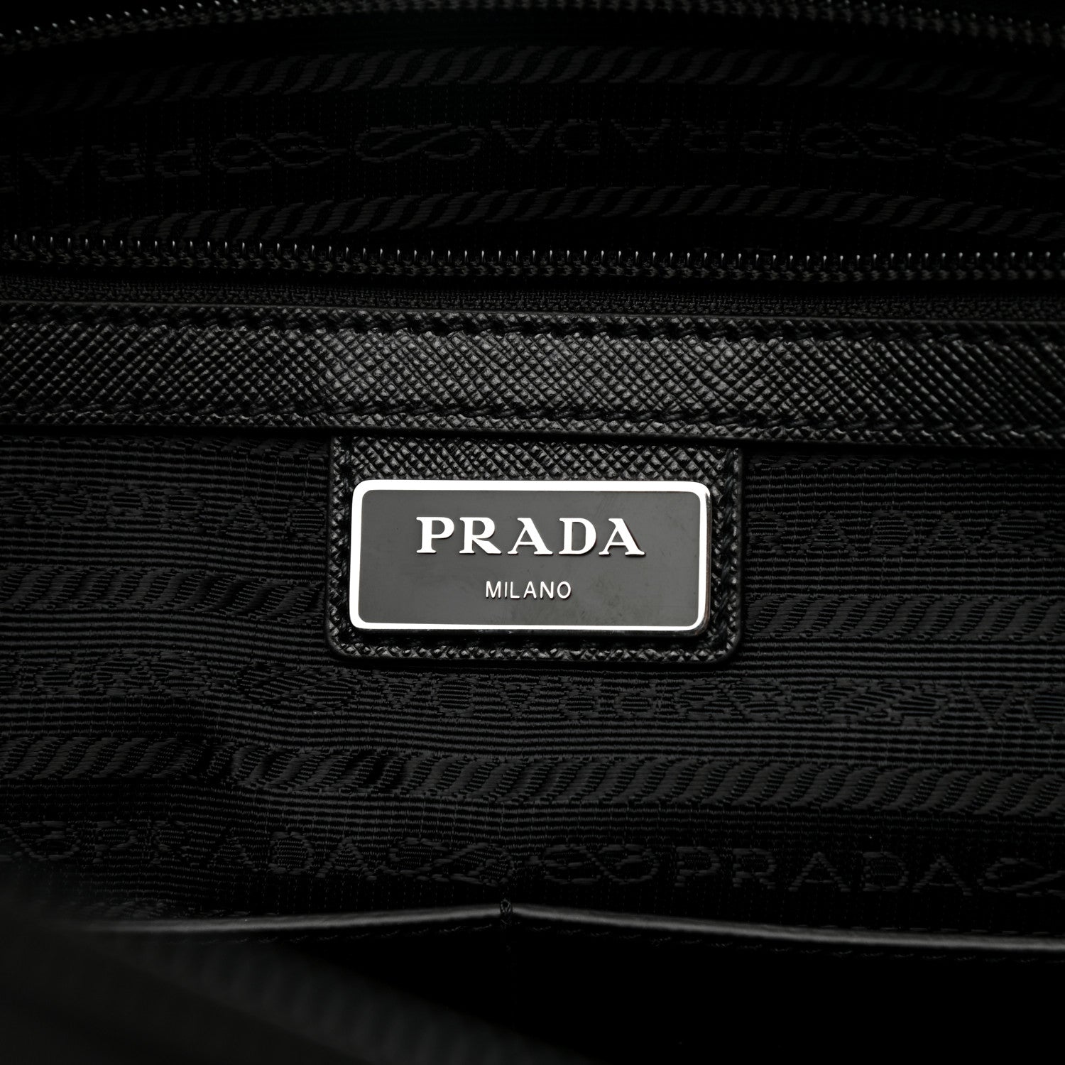 Prada Tessuto Nylon Saffiano Metal Triangle Logo Work Bag Black 6 of 11