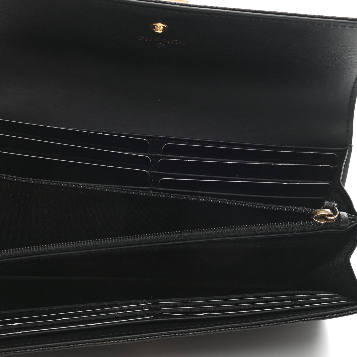 Chanel Caviar Quilted Large Boy Gusset Flap Wallet Black 5 of 9