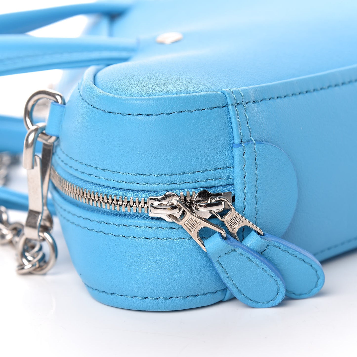 Calfskin XS Triangle Chain Duffle Baby Blue