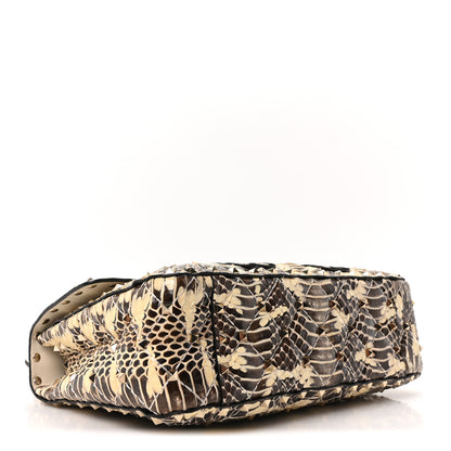 Valentino Garavani Snakeskin Lambskin Butterfly Medium Rockstud Spike Shoulder Bag Beige Multicolor 4 of 9