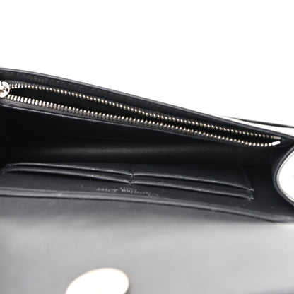 Christian Dior Metallic Patent Micro-Cannage Diorama Wallet on Chain Pouch Silver 5 of 9