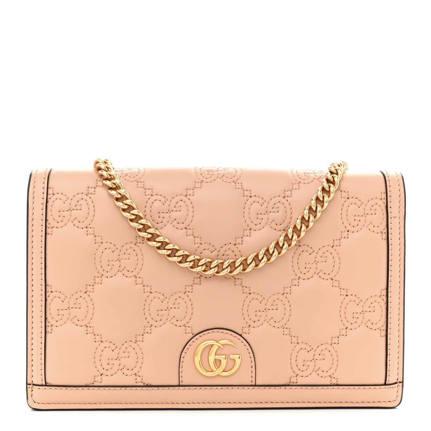 Gucci Calfskin GG Matelasse Chain Wallet Perfect Pink 1 of 9