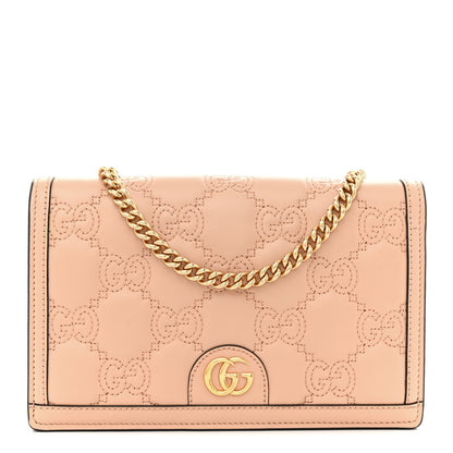 Gucci Calfskin GG Matelasse Chain Wallet Perfect Pink 1 of 9