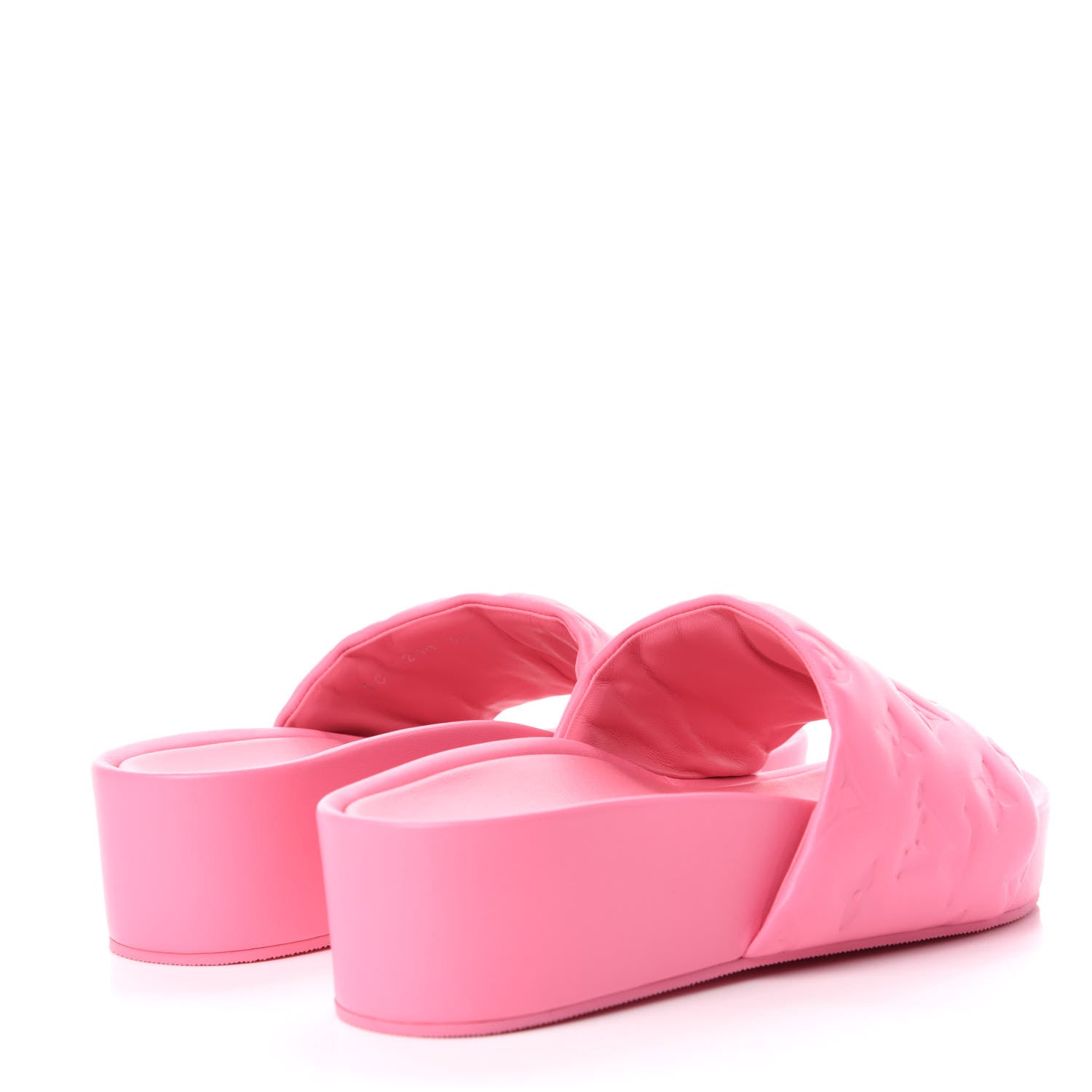 Louis Vuitton Lambskin Embossed Monogram Jumbo Flatform Mule Sandals 36.5 Rose Pop 4 of 11