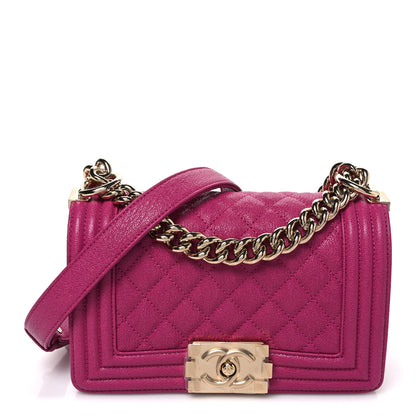 Chanel Caviar Quilted Small Boy Flap Fuchsia 1 of 10