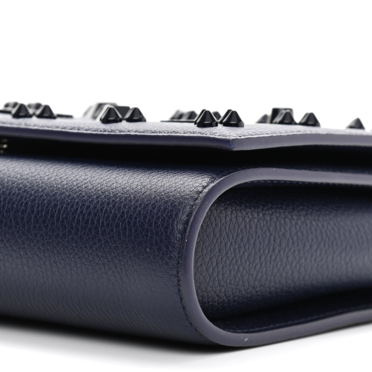 Christian Louboutin Calfskin Spikes Loubinthesky Paloma Clutch Navy 10 of 10