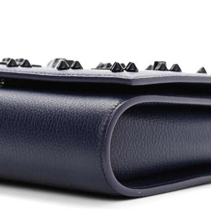 Christian Louboutin Calfskin Spikes Loubinthesky Paloma Clutch Navy 10 of 10