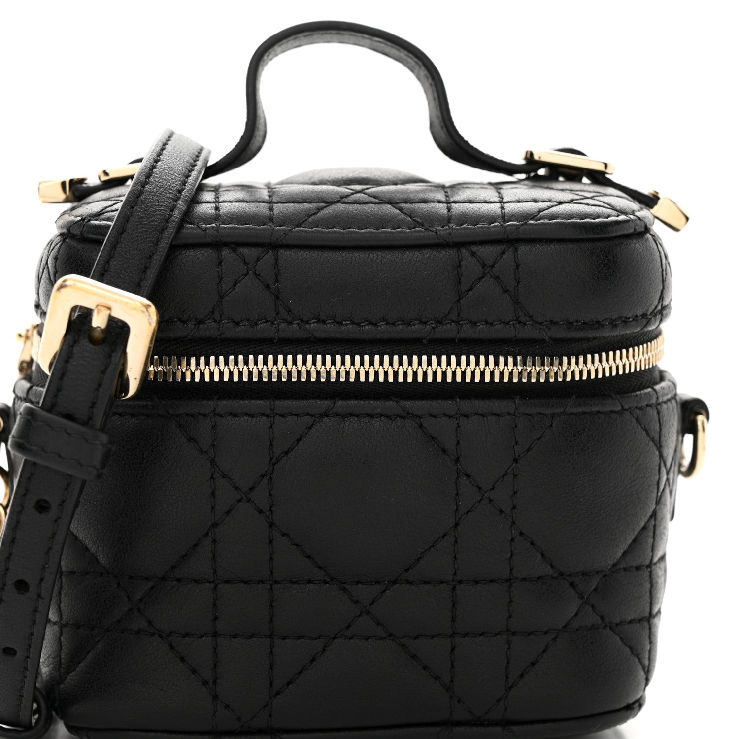 Christian Dior Lambskin Cannage Micro Lady Dior Vanity Case Black 7 of 9