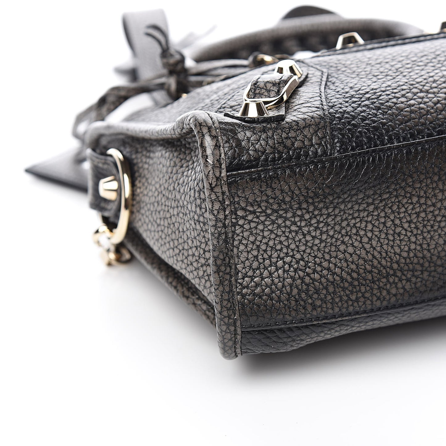Grained Calfskin Classic Gold Hardware Mini City Ombre Grey Gradient