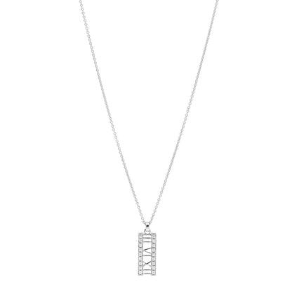 Tiffany 18K White Gold Diamond Atlas Bar Pendant Necklace 1 of 4