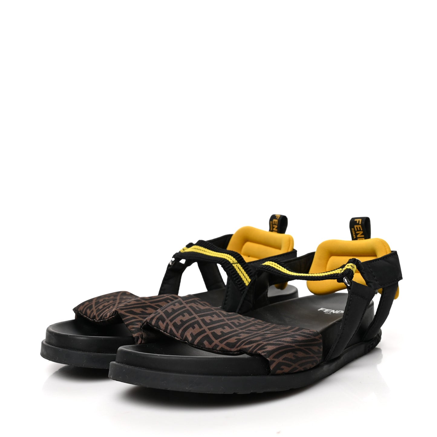 Satin FF Ruched Sandals 35 Tobacco Black