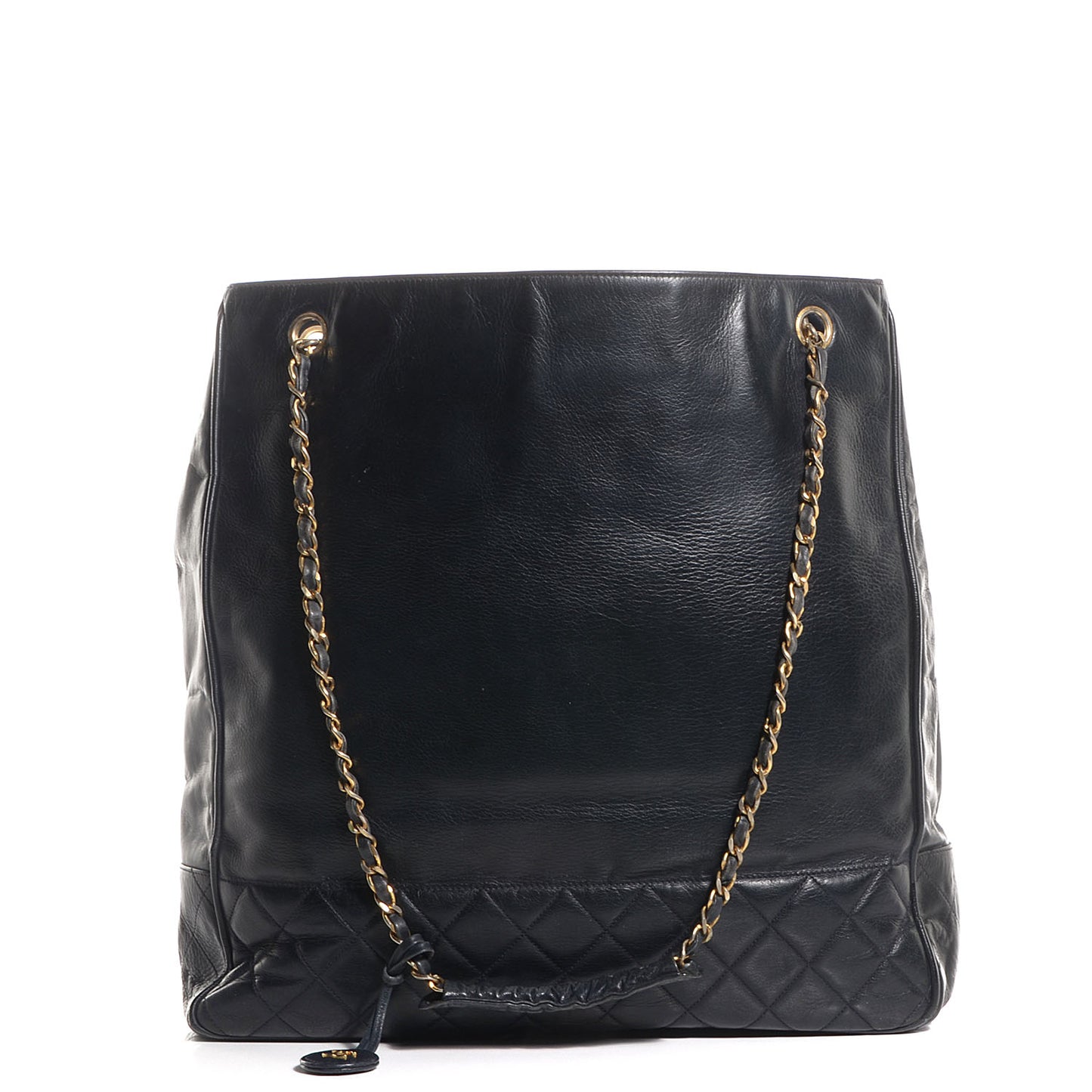 Lambskin Shopping Tote Black