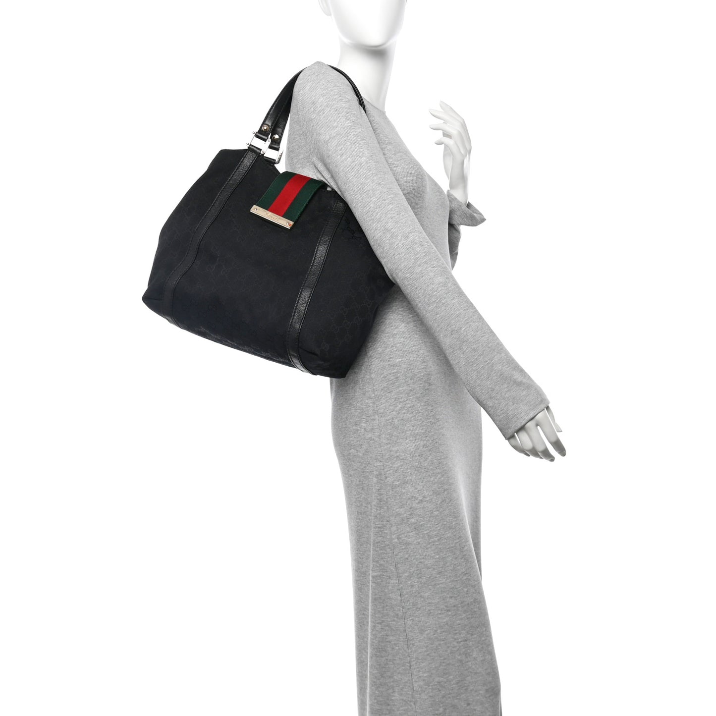 Monogram New Ladies Web Tote Black