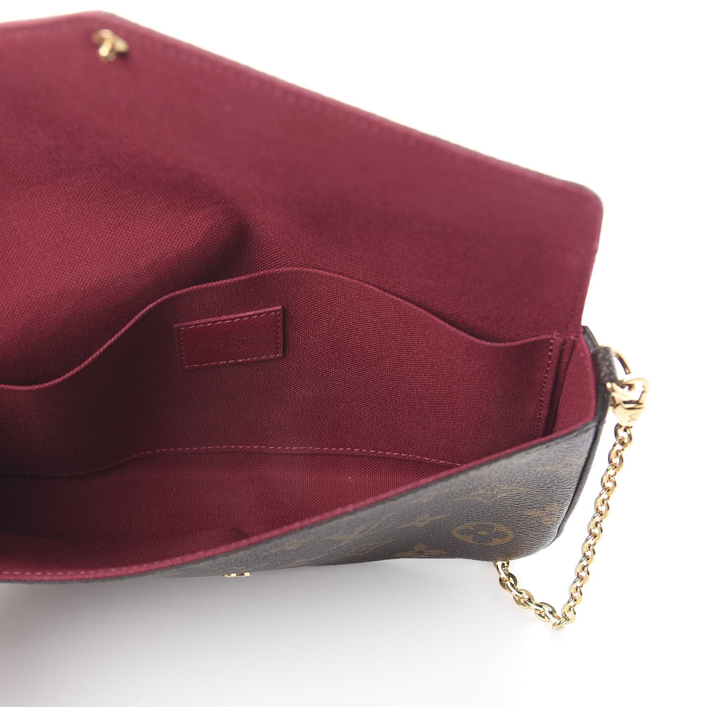 Monogram Pochette Felicie Chain Wallet Fuchsia