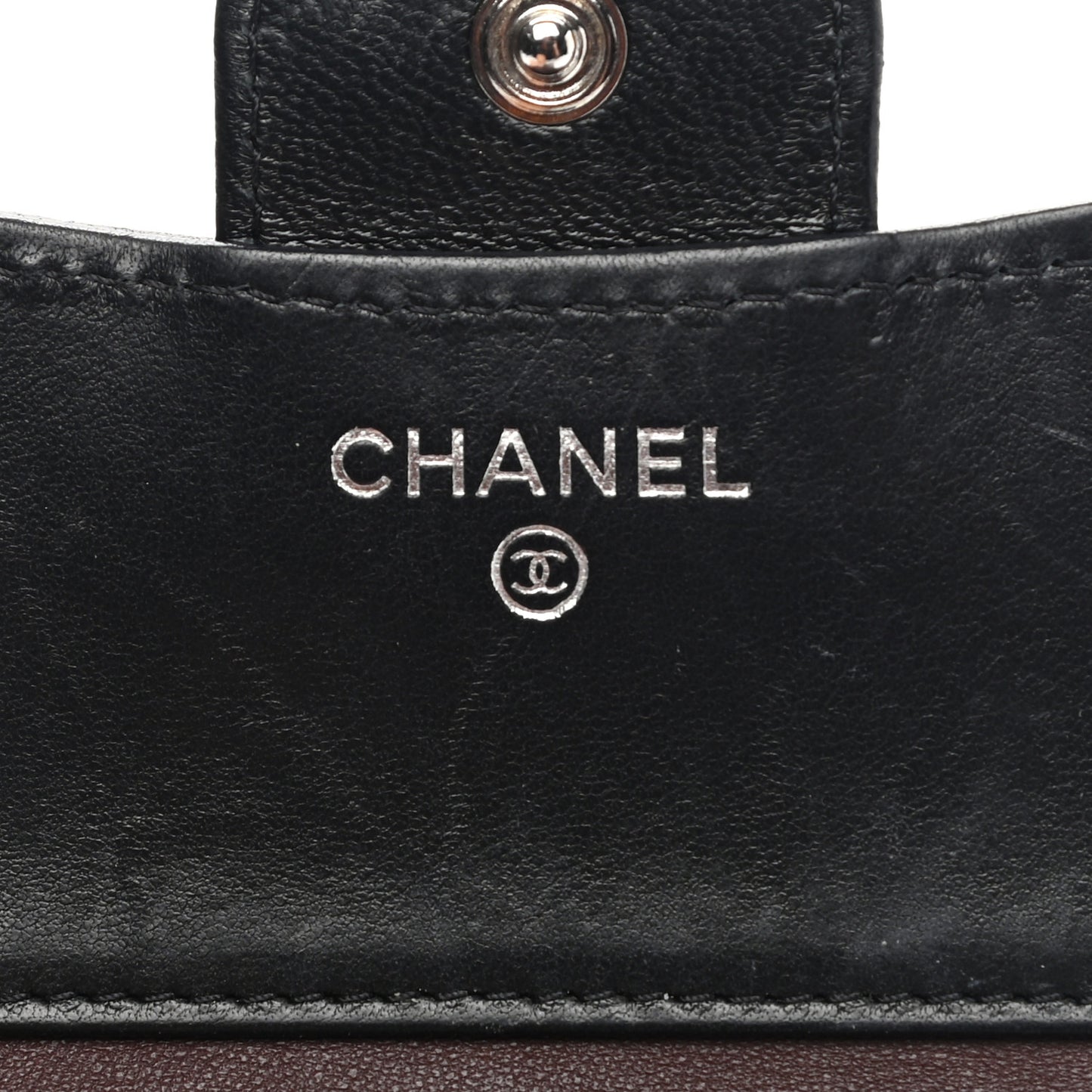 Lambskin Quilted Small Compact Wallet Black