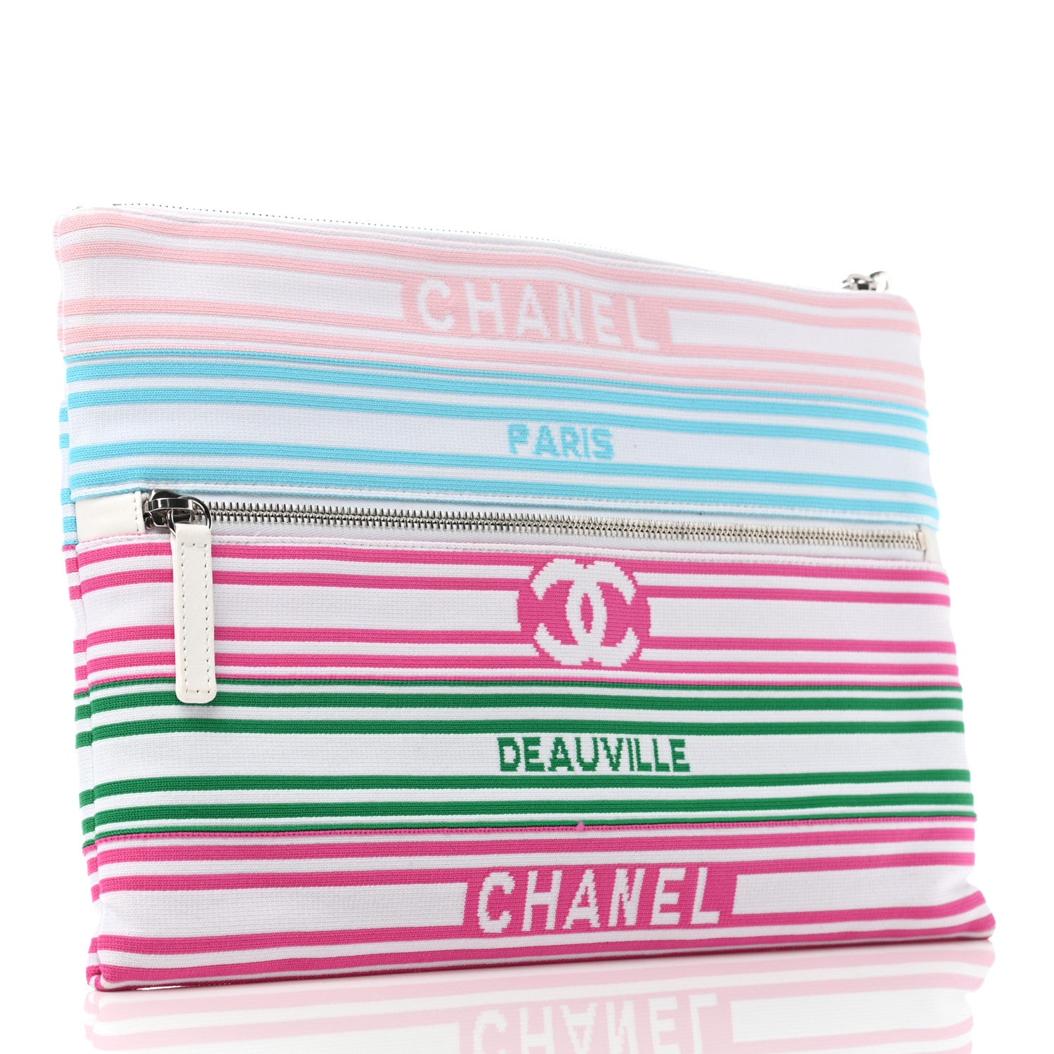 Chanel Fabric Striped Case Pouch Multicolor 3 of 7