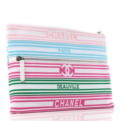 Chanel Fabric Striped Case Pouch Multicolor 3 of 7