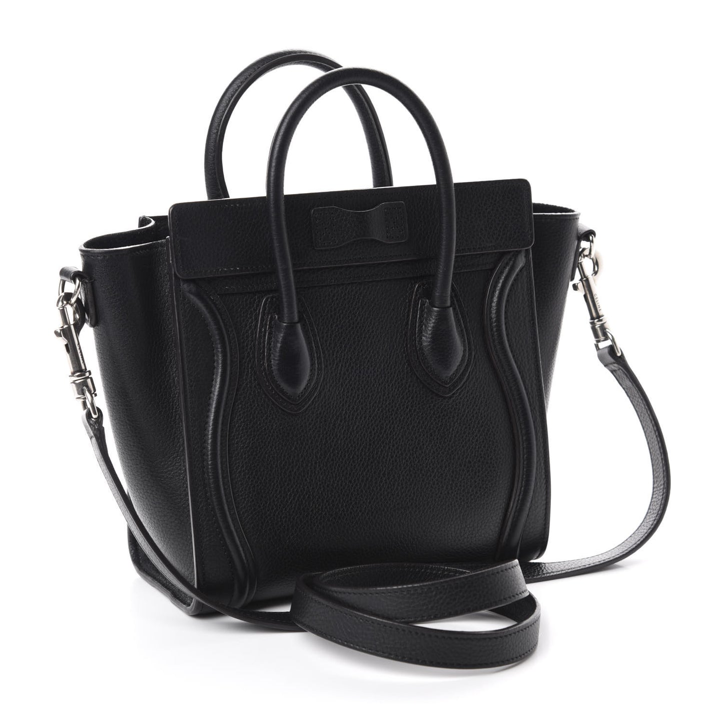 Drummed Calfskin Nano Luggage Black