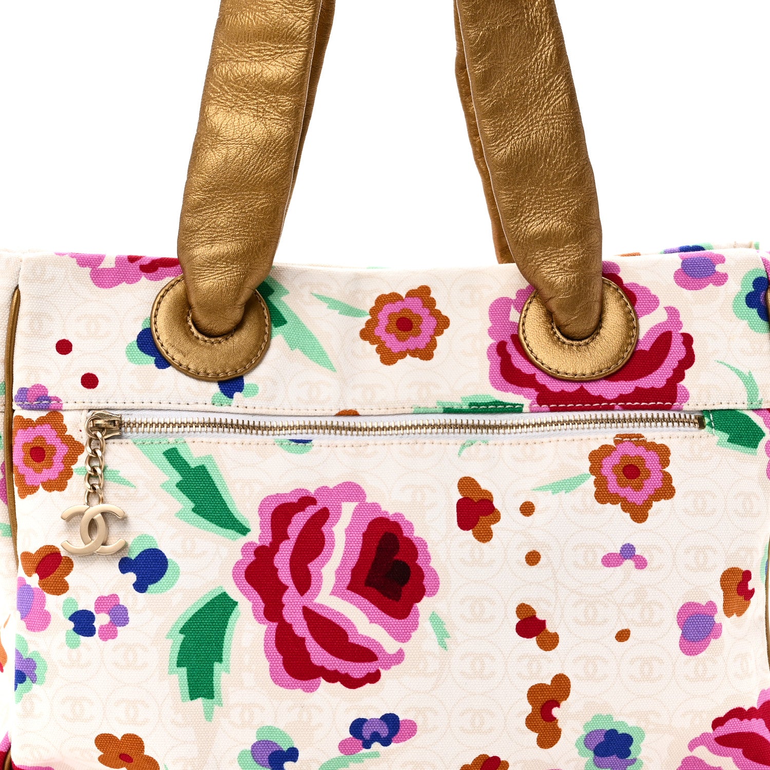 Chanel Canvas Floral Print Tote Multicolor 8 of 11