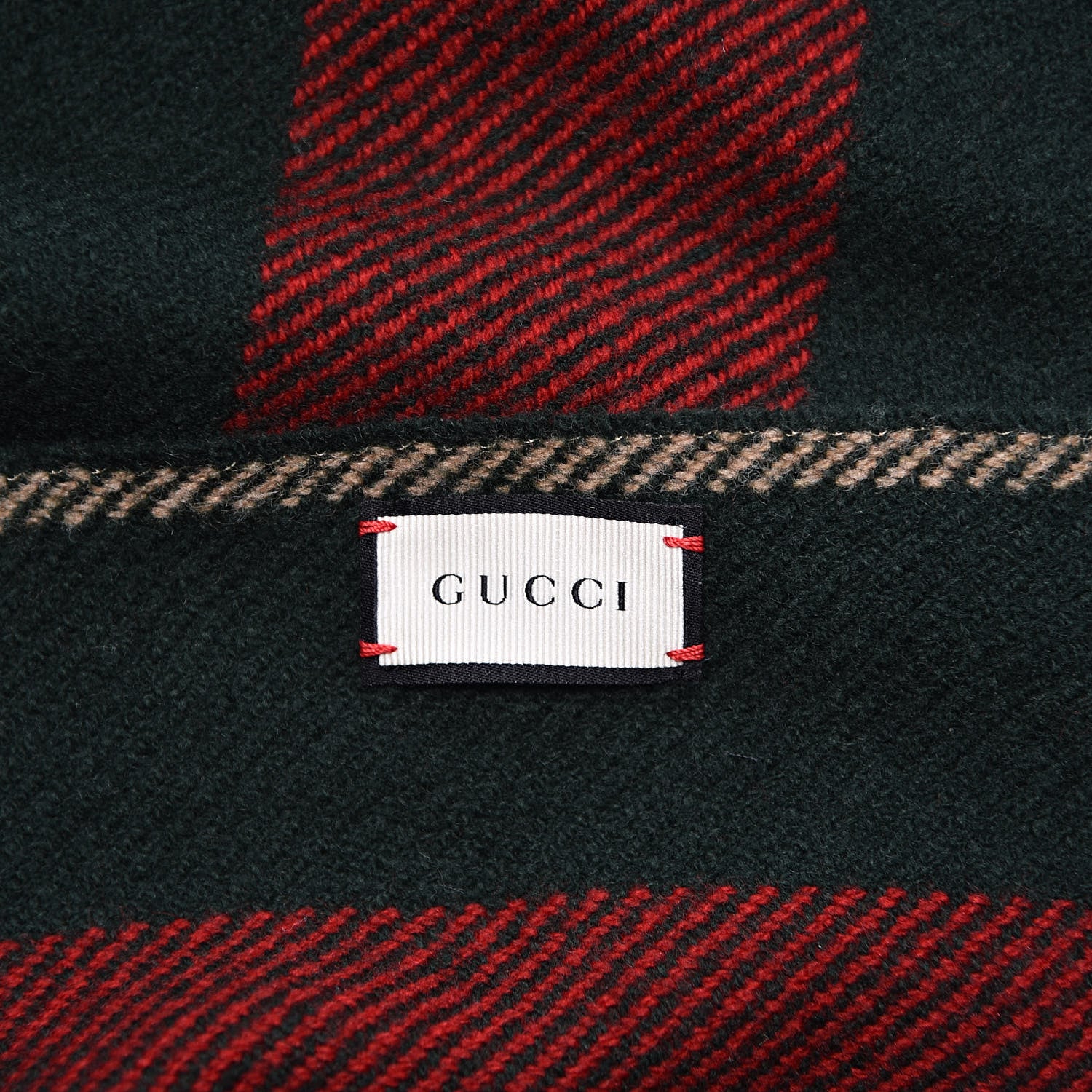 Gucci Wool Web Navas Scarf Green Red 4 of 5