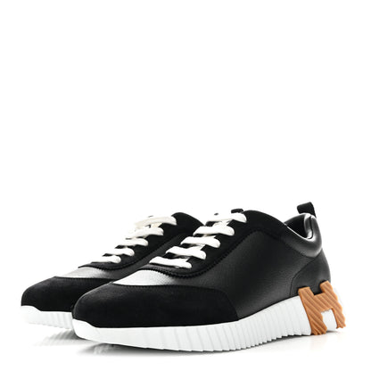 Hermes Goatskin Suede Goatskin Bouncing Sneakers 38.5 Black 4 of 10