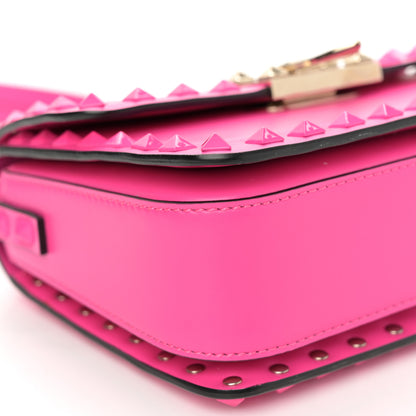 Valentino Garavani Smooth Calfskin Enamel Tonal Small Rockstud23 Shoulder Bag Pink PP 8 of 9