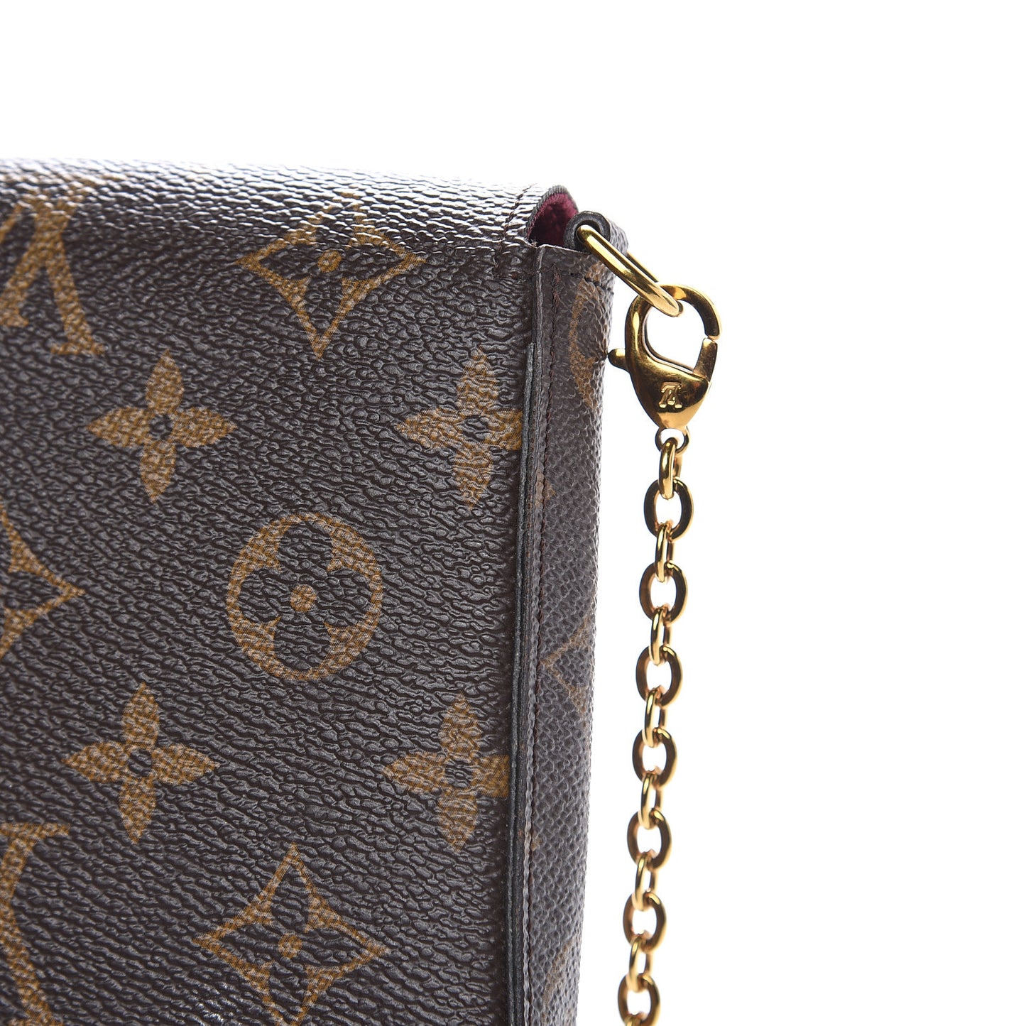 Monogram Pochette Felicie Chain Wallet Fuchsia