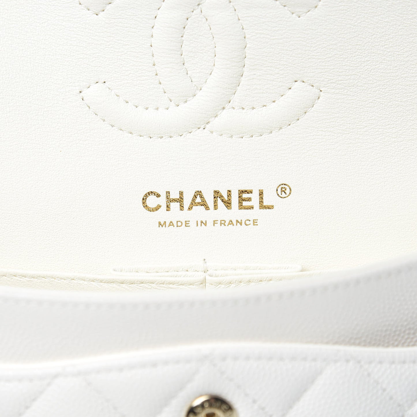 Caviar Quilted Small Double Flap White