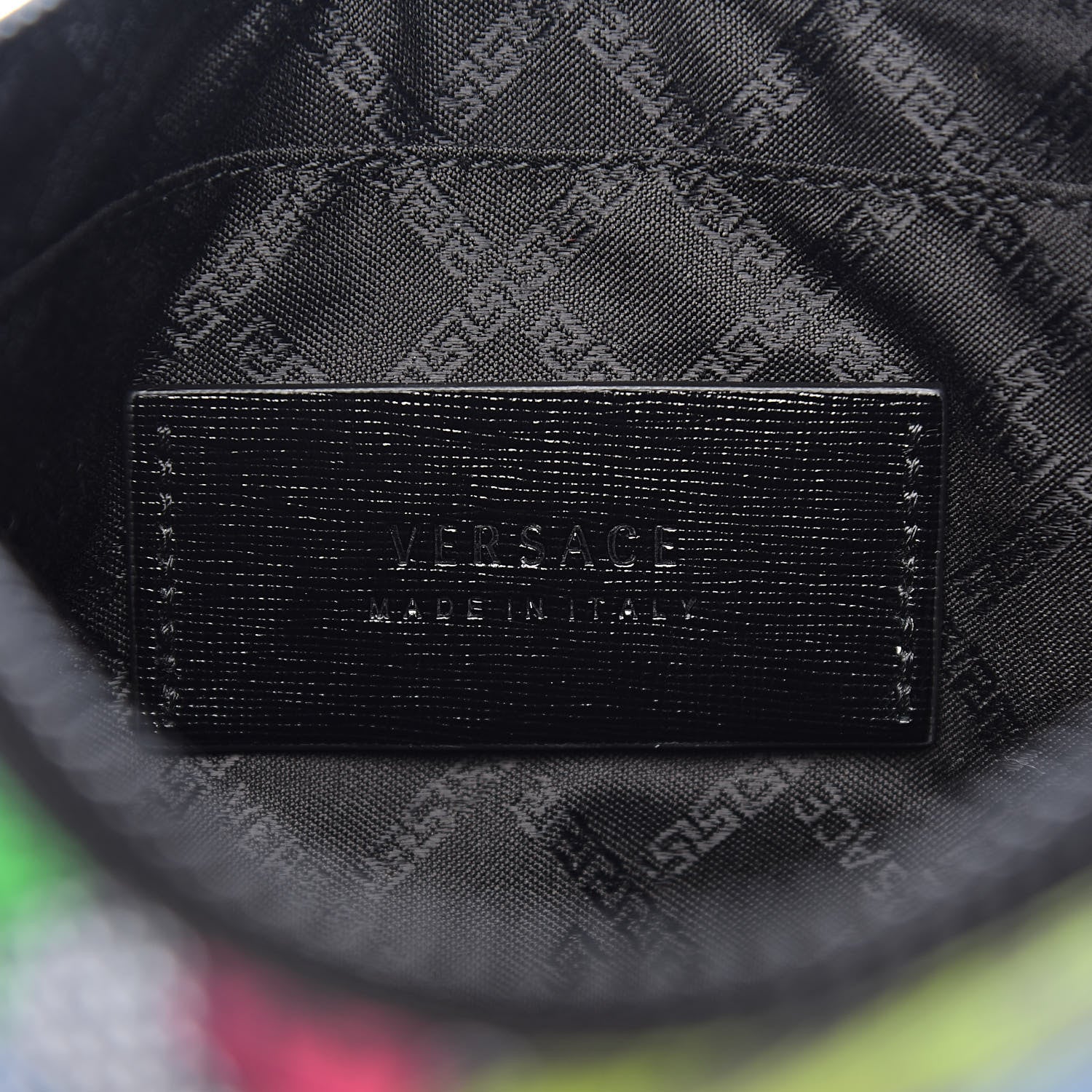 Versace Vitello Saffiano Print St.Machine Pouch Black Multicolor 6 of 7