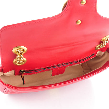 Gucci Calfskin Matelasse Small GG Marmont Shoulder Bag Hibiscus Red 5 of 7
