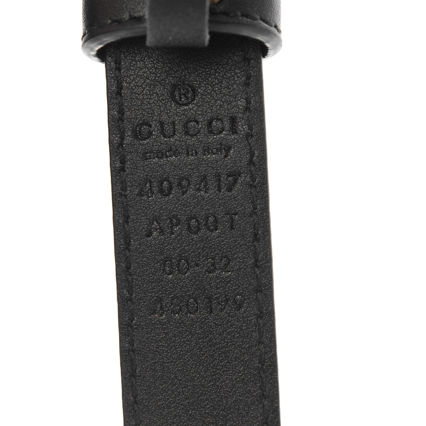 Calfskin Double G 20mm Belt 80 32 Black