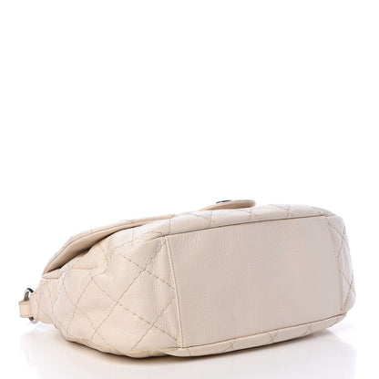 Chanel Glazed Calfskin XL On The Road Flap Ivory 4 of 14