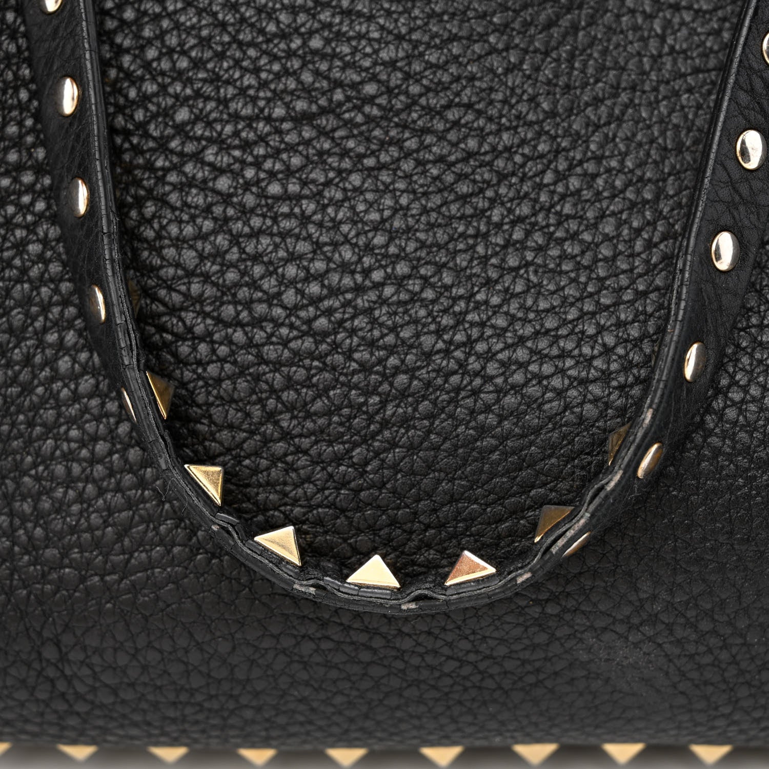 Valentino Garavani Pebbled Calfskin Medium Rockstud Tote Black 11 of 20