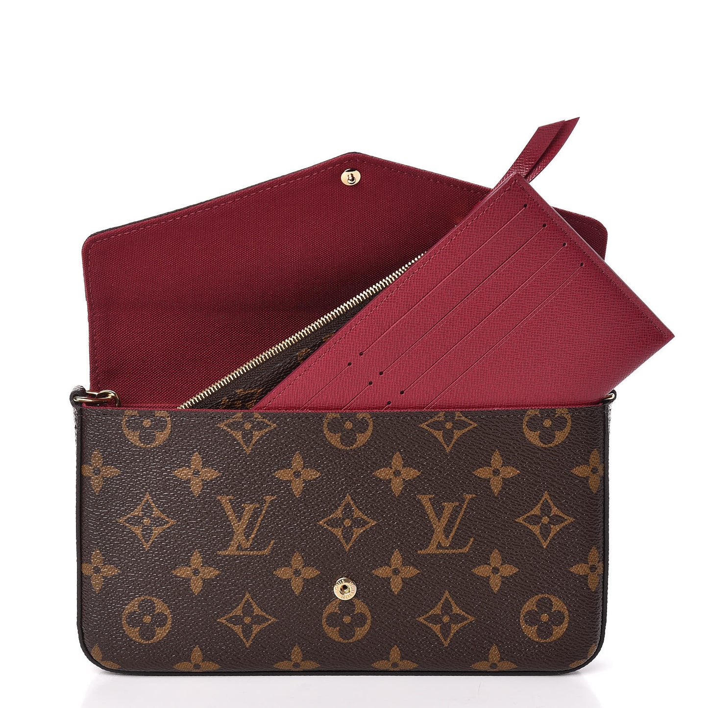 Monogram Pochette Felicie Chain Wallet Fuchsia