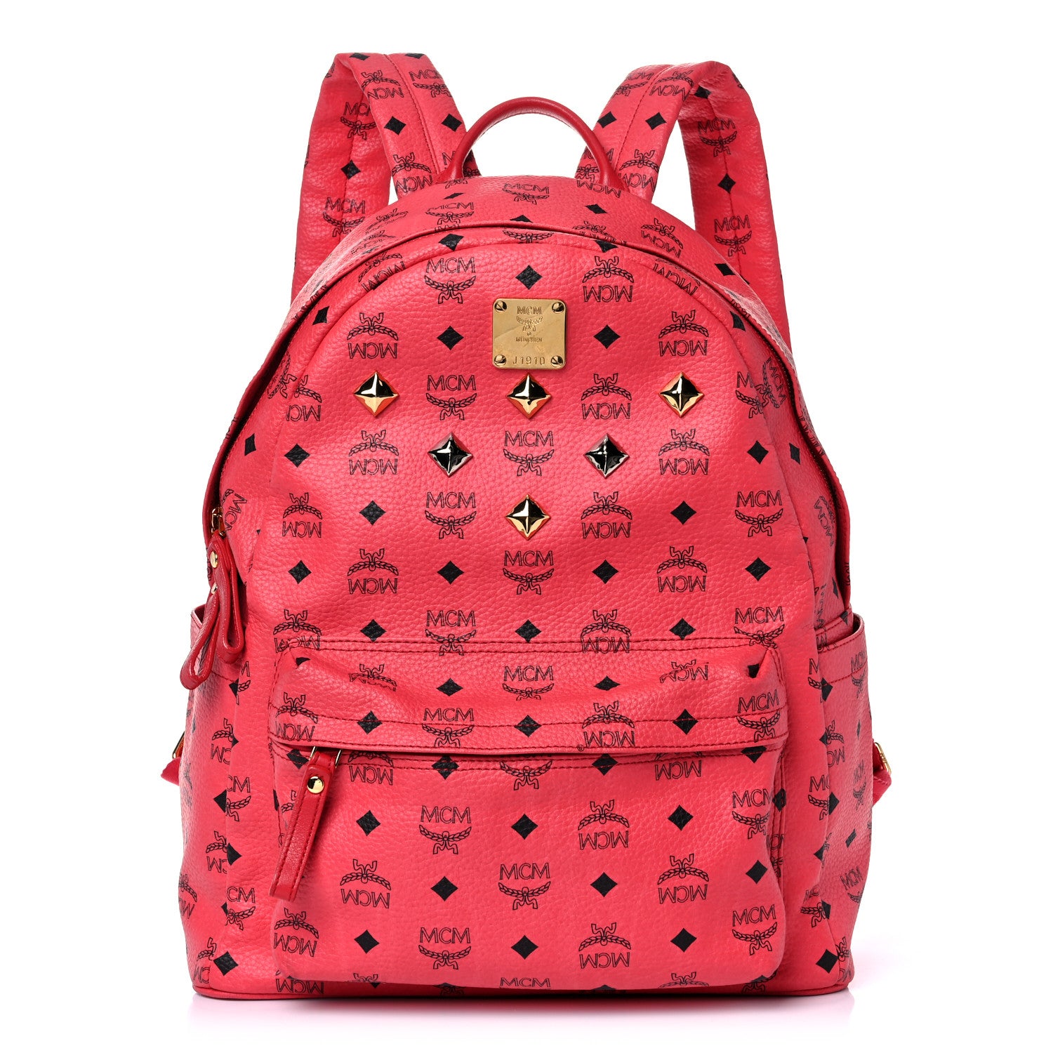 MCM Visetos Medium Sprinkle Stud Stark Backpack Corail 1 of 13