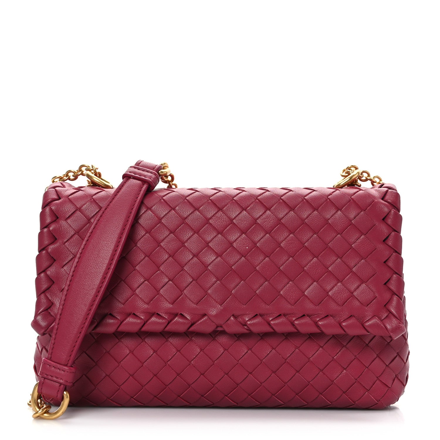 Bottega Veneta Nappa Intrecciato Baby Olimpia Shoulder Bag China Red 1 of 8