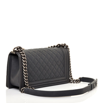 Chanel Calfskin Quilted Metal Embellished Paris Dallas Medium Boy Flap Grey 3 of 12