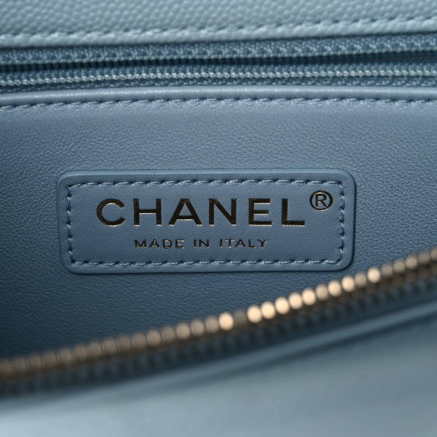 Caviar Quilted Small Coco Handle Flap Light Blue